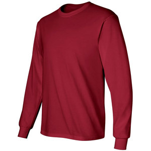 <b>Men's</b> Custom Printed Crew Neck Sweatshirts <b>Long</b> <b>Sleeve</b> Slim Fit Private Label <b>T</b>-<b>Shirts</b> - Product Image 2