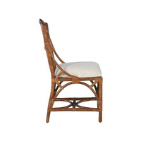 Fauteuil Chippendale en rotin écaille de tortue du XXe siècle, chaise de salle à manger vintage en bambou du Vietnam