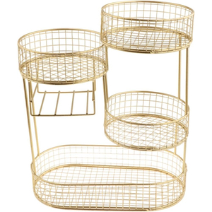 Trending Look Rectangular Metal Gold Color Storage <b>Baskets</b> Living Room <b>Laundry</b> Storage <b>Baskets</b> for Home Decorative - Product Image 1