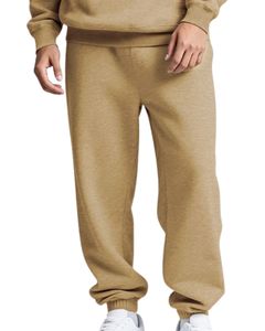 Ensemble survêtement en molleton beige camel pour homme, sweat-shirt à capuche décontracté d'hiver, pantalon de survêtement, streetwear pour homme - Product Image 5
