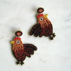 Trendy <b>Ethnic</b> Red Colour Ice Cream Style Seed Beads Embroidered Earrings Colorful Beaded Embroidery for Daily Party Wear - Product Image 1