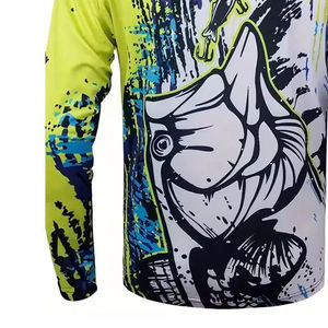 Nouveaux maillots de pêche respirants pour hommes 100% polyester UPF 50 vêtements de pêche populaires vêtements de pêche par sublimation Service OEM - Product Image 4