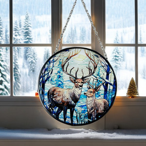 Campana <span class=keywords><strong>de</strong></span> Viento <span class=keywords><strong>de</strong></span> Vidrio Mosaico <span class=keywords><strong>Bosque</strong></span> Encantado Sunbeam, Adornos Artesanales <span class=keywords><strong>de</strong></span> Colores para Jardín, Atrapasueños Personalizable - Product Image 6