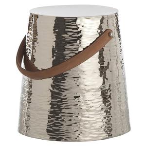 Taburete de Metal de uso interior y exterior para el hogar, tocador y mesa de frutas, chapado en plata, recubierto de níquel, hecho a mano con acabado - Product Image 4