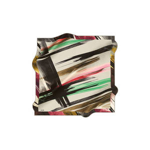 ผ้าพันคอสี่เหลี่ยมผ้าเครปซาตินครีมผ้าไหมแฟชั่นพร้อมลายแปรง - Product Image 2