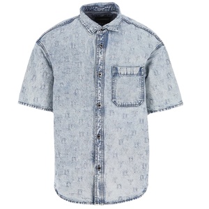 Chemises habillées slim fit en denim délavé vintage de qualité supérieure pour hommes SUPREX Enterprises avec poche avant et col boutonné – Collection Printemps - Product Image 1