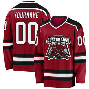 Maillot de hockey sur glace chemises brodées uniformes cousus vêtements de sport avec logos - Product Image 1