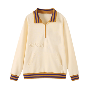 Sudadera Unisex de Forro Polar Neutral Omega con Cierre de Cremallera de Cuarto, Lavado Ácido, Logotipo Bordado en la Parte Delantera, Bolsillo Canguro, Marca Privada OEM - Product Image 1