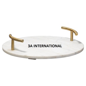 Bandeja DE SERVICIO DE Metal para uso en hoteles y cocina casera, bandeja de servicio de Metal, bandejas de servidor de desayuno de Chocolate, postre de acabado antiguo - Product Image 1