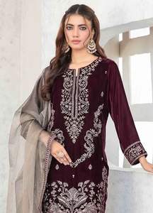 Top vente robe de soirée formelle non cousue pour les femmes nouveau concepteur longueur régulière Salwar Kameez 2025 robe musulmane pour le printemps - Product Image 4