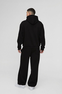 Survêtement 2025 de haute qualité 100% coton, pantalon uni et sweat à capuche zippé, vêtements décontractés, survêtement d'hiver pour hommes - Product Image 5