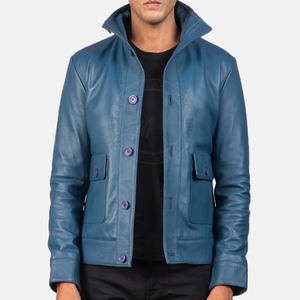 Stylish Men's Genuine Leather Motorcycle <b>Jacket</b> Regular Length High Quality Front Logo Windproof Breathable Winter - Product Image 1