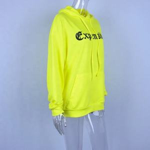 Sudadera con capucha de algodón y poliéster para mujer, ropa con logotipo personalizado, precio al por mayor, bajo pedido mínimo - Product Image 3