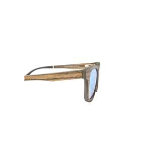 Gafas de Sol Hammer de Madera Natural - Polarizadas con Protección UV400, Tamaño de Lente 50mm, Ancho de Puente 21mm, Azul Claro/Gris/Naranja - Product Image 2