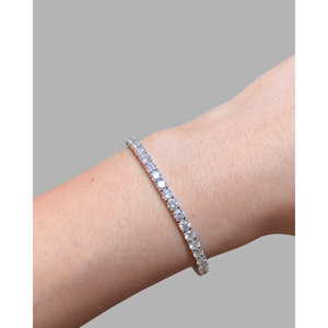 Pulsera de tenis con diamantes cultivados en laboratorio de corte brillante de 0.15 CT, engaste de canal, oro de 14K, certificado IGI, joyería fina, estilo minimalista Jewel Art - Product Image 2