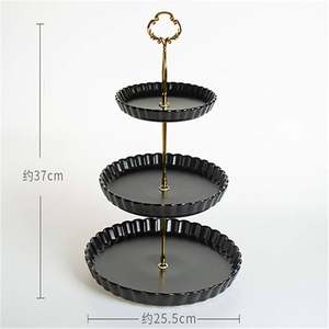 Elegante soporte para pasteles de 3 niveles para el hogar, Hotel, restaurante, utensilios de cocina, bandejas de frutas, decoración de Color, diseño moderno, soporte de Metal para pasteles - Product Image 3