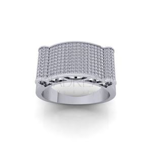 Bague personnalisée en argent sterling 925 brillant pour homme avec diamant cultivé par Leb pour les fêtes d'anniversaire et de mariage - Product Image 1