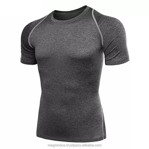 Camiseta Deportiva Ajustada para Hombre OEM, Premium, de Alta Calidad, Transpirable, de Secado Rápido, Manga Corta, Tejido de Spandex/Poliéster, Ecológica - Product Image 1