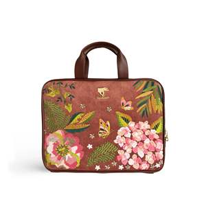 Daily Classic <b>Laptop</b> Sleeve with Handle for Ultrabook-Vegan Leather Brown Protective <b>Case</b> - Product Image 1