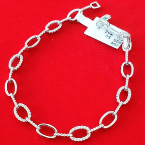 Bracelet Unisexe en Argent Sterling 925 avec Moissanite VVS1 et Diamant Blanc Pur Simply Link Type Design Fashion Charm Jewelry - Product Image 1