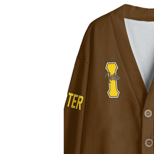 เสื้อสเวตเตอร์ถักคอวีแขนยาวสำหรับนักเรียนเสื้อสเวตเตอร์ถักมีกระดุมตกแต่งบางสำหรับฤดูหนาวโลโก้วิทยาลัยกำหนดเอง - Product Image 2