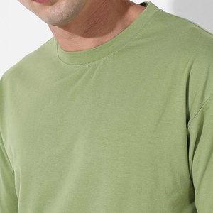 Conjunto de Camiseta de algodón informal de media manga de verano para hombre con estampado personalizado en todo el mundo, la mejor venta en línea, verano transpirable de Color sólido - Product Image 3