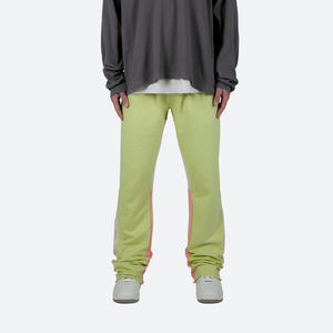 Men's Customizable Mid Drawstring Bell Bottom Flare Jogger Pants Casual Stacked Sweatpants Embroidered Hip Hop Custom Label <b>Tags</b> - Product Image 1