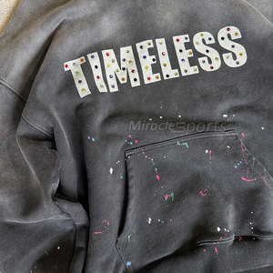 Fabricant pakistanais sweats à capuche en strass lavés à l'acide pour hommes basiques en coton mélangé sweats à capuche en strass lavés à l'acide pour hommes - Product Image 3