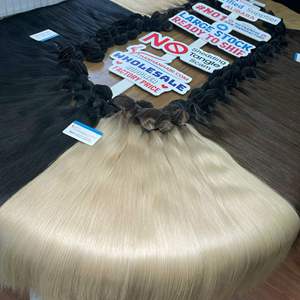 Venta de viernes negro 100% cabello humano atado a mano Natural recto Remy trama virgen vietnamita cabello tejido teñido 16 pulgadas estirado - Product Image 6