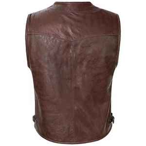 Sleeveless New Arrival Stylish Outwear Best Selling Top Quality Leather Waistcoat Warm <b>Heated</b> Windproof Genuine Men Leather <b>Vest</b> - Product Image 5