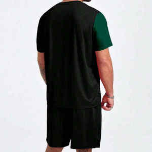 Ensemble de survêtement d'été 2 pièces pour hommes, délavé à l'acide, t-shirt et short de survêtement confortables pour un style sans effort - Product Image 2