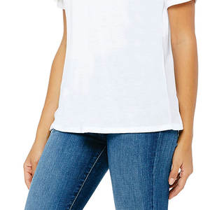 Camiseta de poliéster de primera calidad para mujer, camiseta informal de manga corta a la moda para mujer, camiseta lisa con estampado y logotipo personalizado - Product Image 3