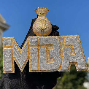 Moissanite Hip Hop collar Ice Out corte redondo diamante colgante joyería para hombres y mujeres 925 plata esterlina - Product Image 6