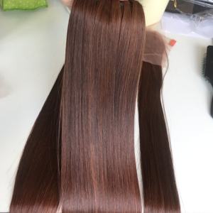 Paquetes de cabello humano virgen vietnamita crudo recto de hueso de Color naranja trama Genius sin procesar con cierre de encaje - Product Image 2