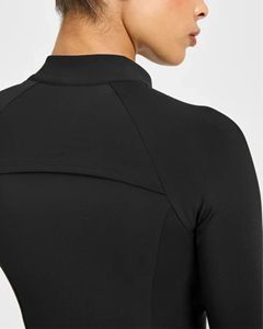 เสื้อแจ็คเก็ตโยคะทรงสลิมฟิตสไตล์ลูลู่สำหรับผู้หญิง ซิปเต็มตัว คอตั้ง มีช่องสำหรับนิ้วโป้ง เหมาะสำหรับวิ่ง ออกกำลังกาย แห้งเร็ว ช่วยกระชับสัดส่วน - Product Image 6