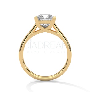 Anillo de compromiso solitario con forma de princesa de alta calidad, Plata de Ley 925 Original, Diamante cultivado Leb, regalo de fiesta de boda - Product Image 4