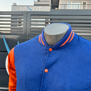 Chaqueta Universitaria Moderna para Hombre, Ropa Casual, Chaqueta Universitaria al por Mayor, 100% Lana en el Cuerpo y Mangas de Cuero, Chaquetas de Baloncesto - Product Image 2