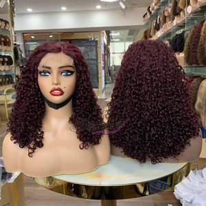Hot Sale 100% Real Human Hair <b>Pixie</b> Curly <b>Wig</b> 5x5 Transparent Lace Glueless SDD Short Curly <b>Wig</b> - Product Image 3