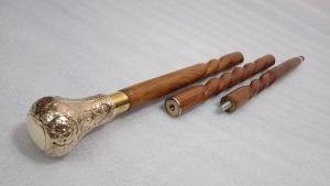 Handcrafted Wooden Walking <b>Stick</b> with Engraved Brass Handle Elegant <b>Vintage</b> Style Cane for Men and Women Gift & Personal use - Product Image 5