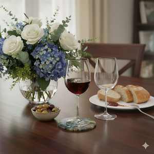 Sous-verres en pierre de labradorite naturelle, ensemble de sous-verres en cristal faits à la main - Product Image 5