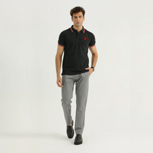 Meilleures ventes pour hommes pour polos 100% coton avec manches courtes anti-rides motif d'impression de tissu de toile personnalisable - Product Image 1