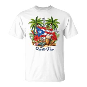 T-shirt con rana floreale e bandiera di Porto Rico, tema patrimonio ispanico Boricua, T-shirt promozionale con rana floreale Boricua - Product Image 1