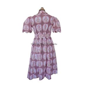Robe de soirée à col en V, respirante, pour un usage décontracté, robe maxi en coton imprimé floral faite à la main pour femmes, style bohème modeste - Product Image 6
