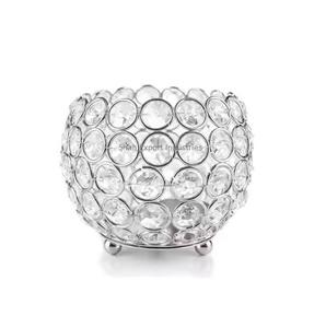 Golden <b>Round</b> Shape Crystal/Metal Votive <b>Candle</b> Holder Luxury Centerpieces for Event Wedding Tabletop Decoration - Product Image 3