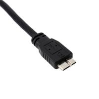 Kabel Y Daya USB 3.0 Ganda Kecepatan Tinggi dengan Selubung PVC Hitam 0.5M & 1M Male ke Micro USB 3.0 Kabel Splitter untuk Komputer & Hard Disk