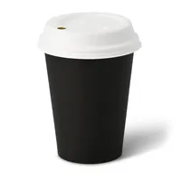 Gobelets en papier pour boissons chaudes, grand format, à paroi simple, bio-revêtement, noir, Ø 90 mm, 300 ml (12 oz) - 1000 pcs/carton