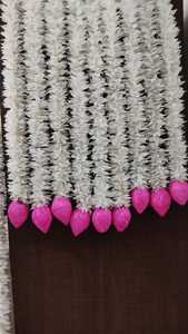 Lotus bourgeons jasmin chaîne guirlande blanc jasmin fête toile de fond mariage décor Mehndi Haldi décor Pooja toile de fond Lods tus guirlandes - Product Image 3