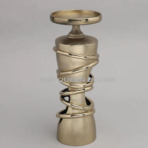 Bougeoir en métal plaqué or décoratif en métal aluminium de luxe bougeoir maison et restaurant décoration de table - Product Image 3