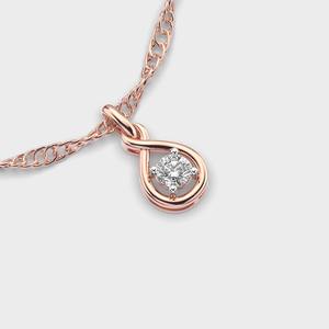 จี้เพชรแล็บโกรว์ทรงอินฟินิตี้ทวิสต์  ทองคำขาว/โรสโกลด์/เหลือง 9K สไตล์วินเทจ ชุบโรเดียม - Product Image 3