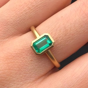 Anillo de compromiso de Plata de Ley 925 con corte esmeralda hecho a mano, chapado en oro para mujeres, bodas indias, joyería fina al por mayor - Product Image 5